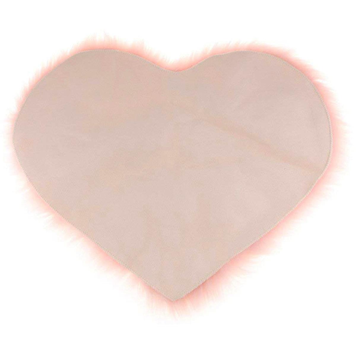 Heart-Shaped Shaggy Room Carpet Rug - Pink / 90cm – image 6