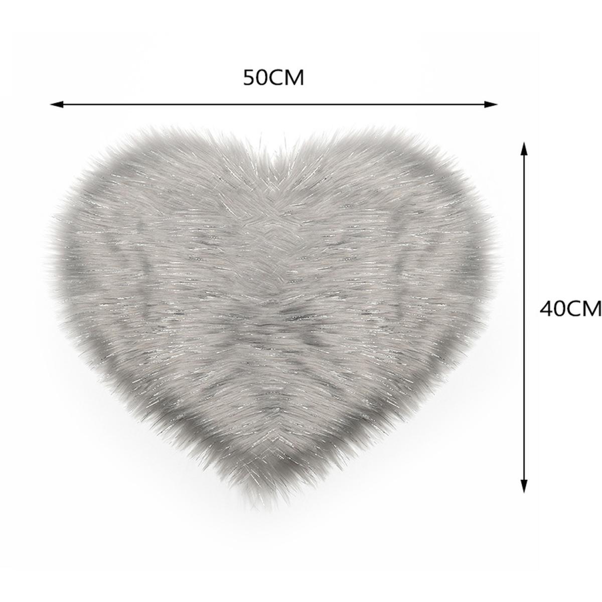 Heart-Shaped Shaggy Room Carpet Rug - Pink / 90cm – image 9
