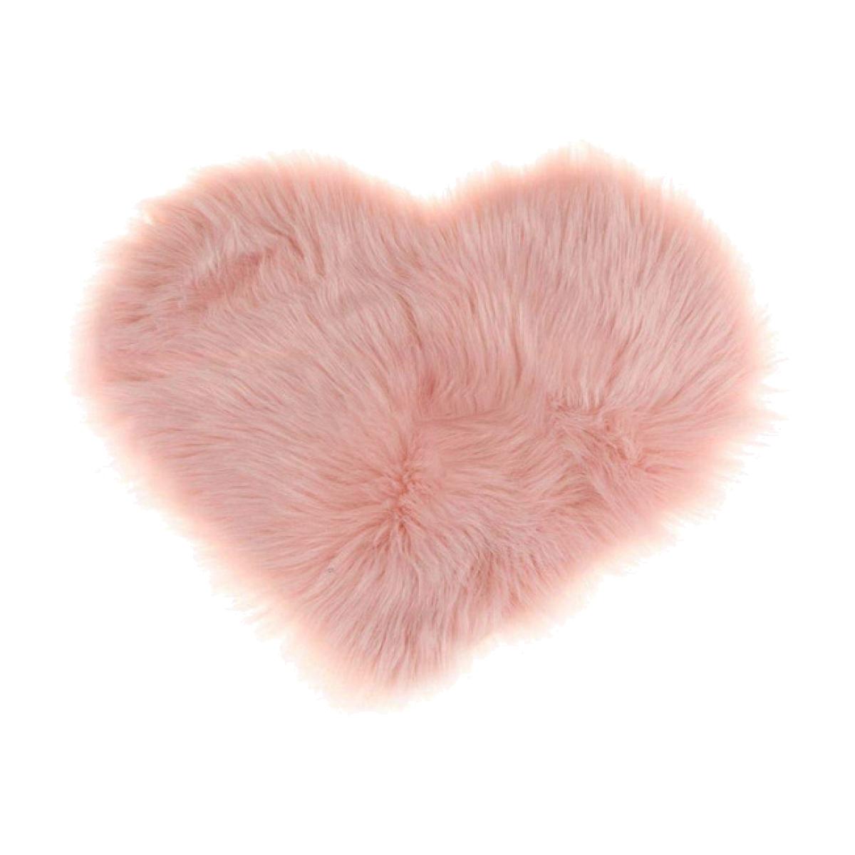 Heart-Shaped Shaggy Room Carpet Rug - Pink / 90cm – image 1