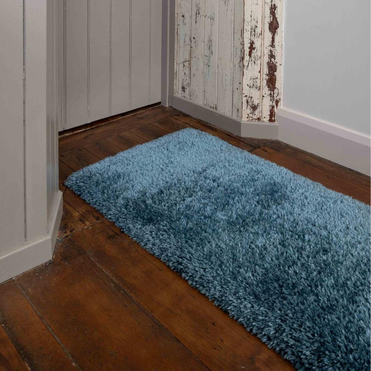 Luxury Dark Duck Egg Blue Super Thick Shaggy Area Rug - Teal Blue / 240 x 60cm – image 2