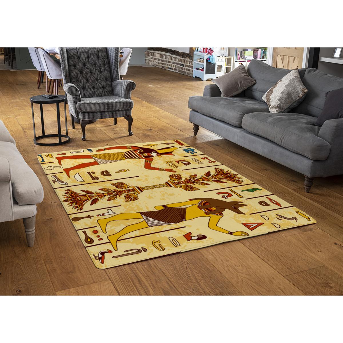 Egyptian Drawings Rug - Yellow / 110cm – image 2