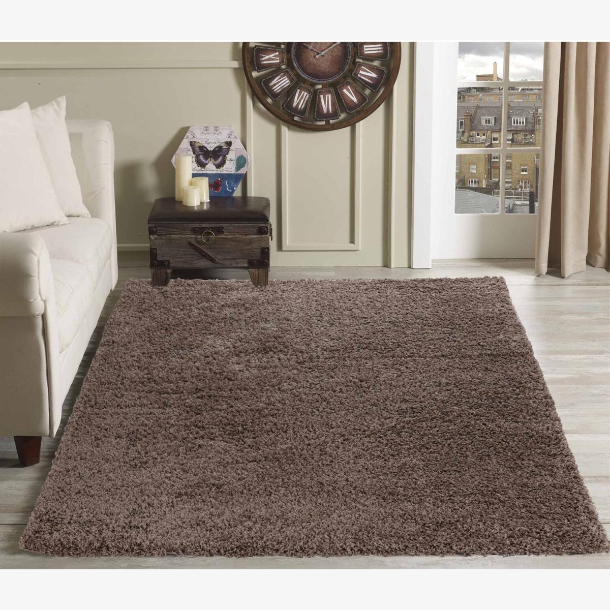Serdim Rugs Plain Living Room Fluffy Shaggy Area Rugs - Dark Beige / 230cm – image 1