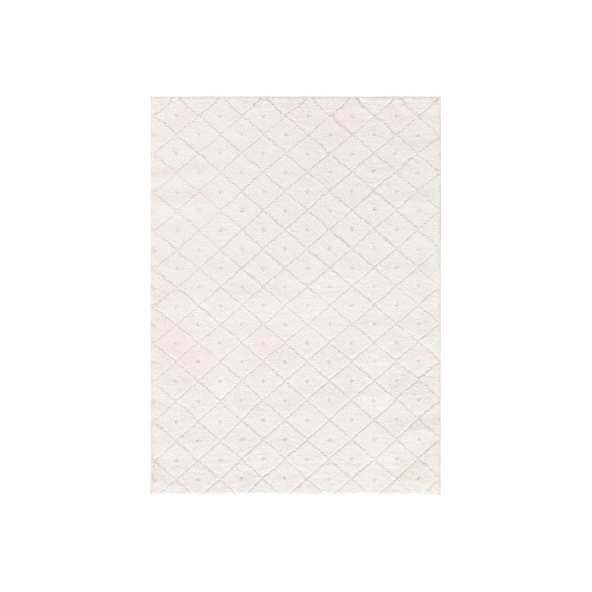 Dottie Diamond Rug - White / 160cm
