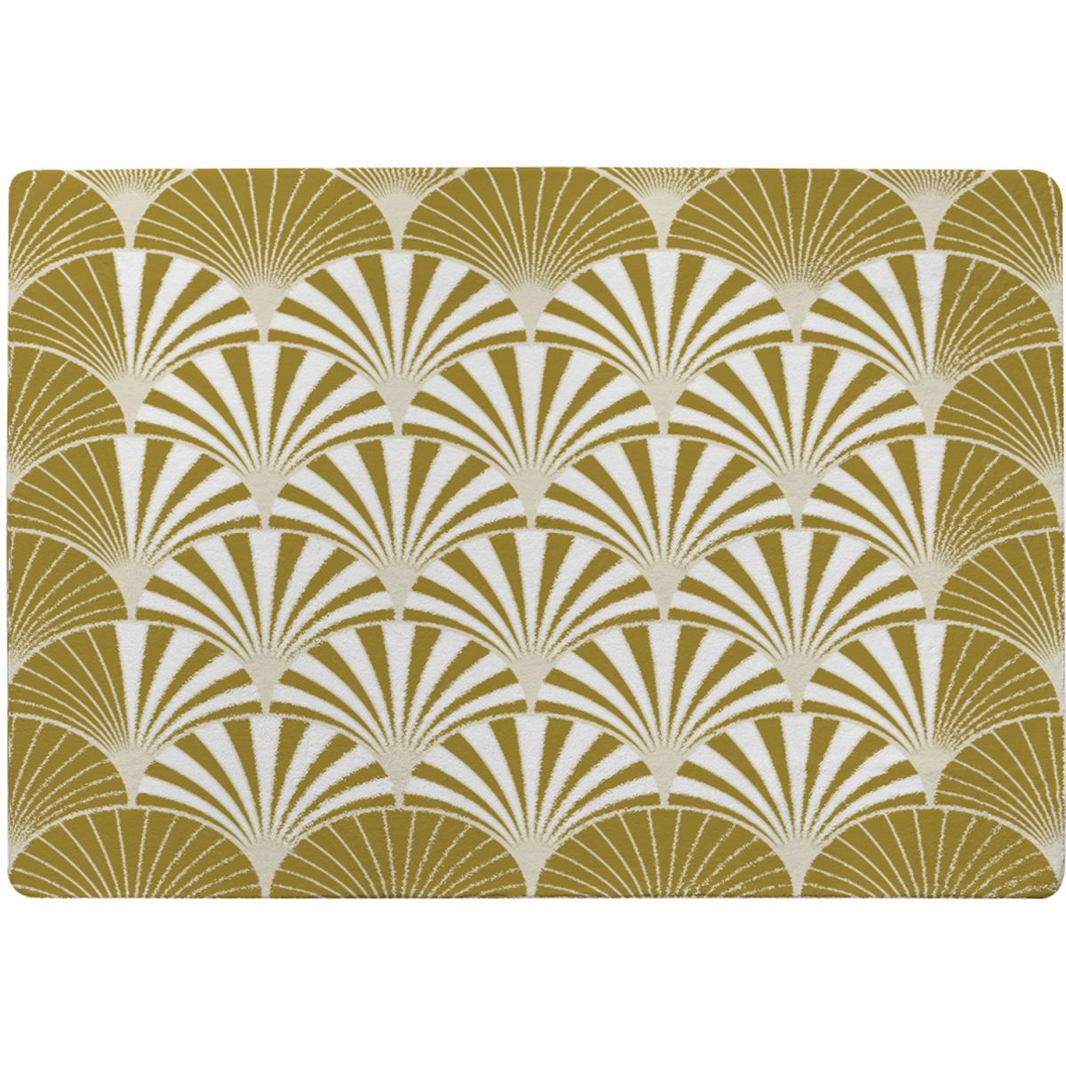 Golden Semi Circles Designer Rug - Yellow / 110cm – image 2