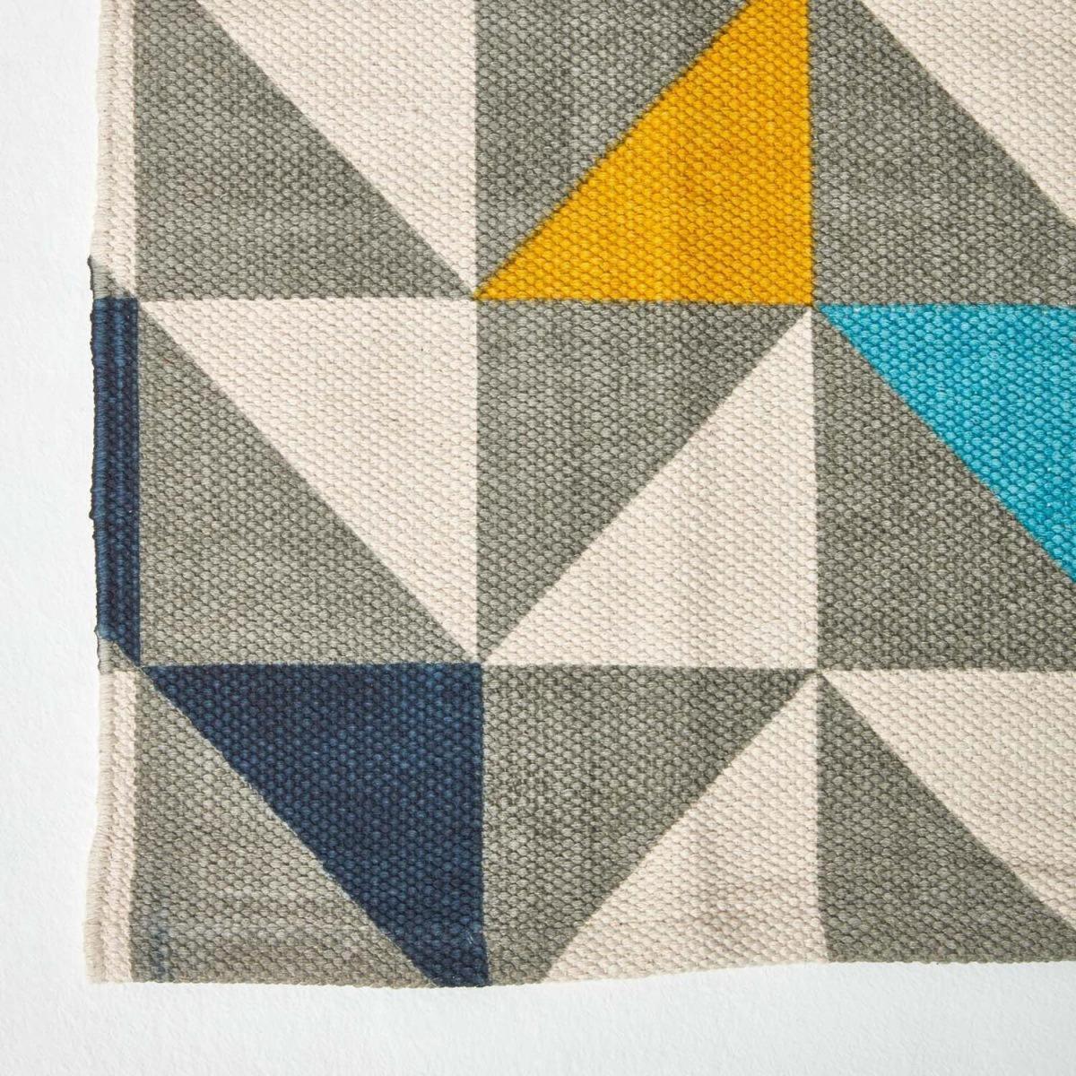 Homescapes Copenhagen Scandi Style Cotton Printed Rug - Blue / 150cm – image 2