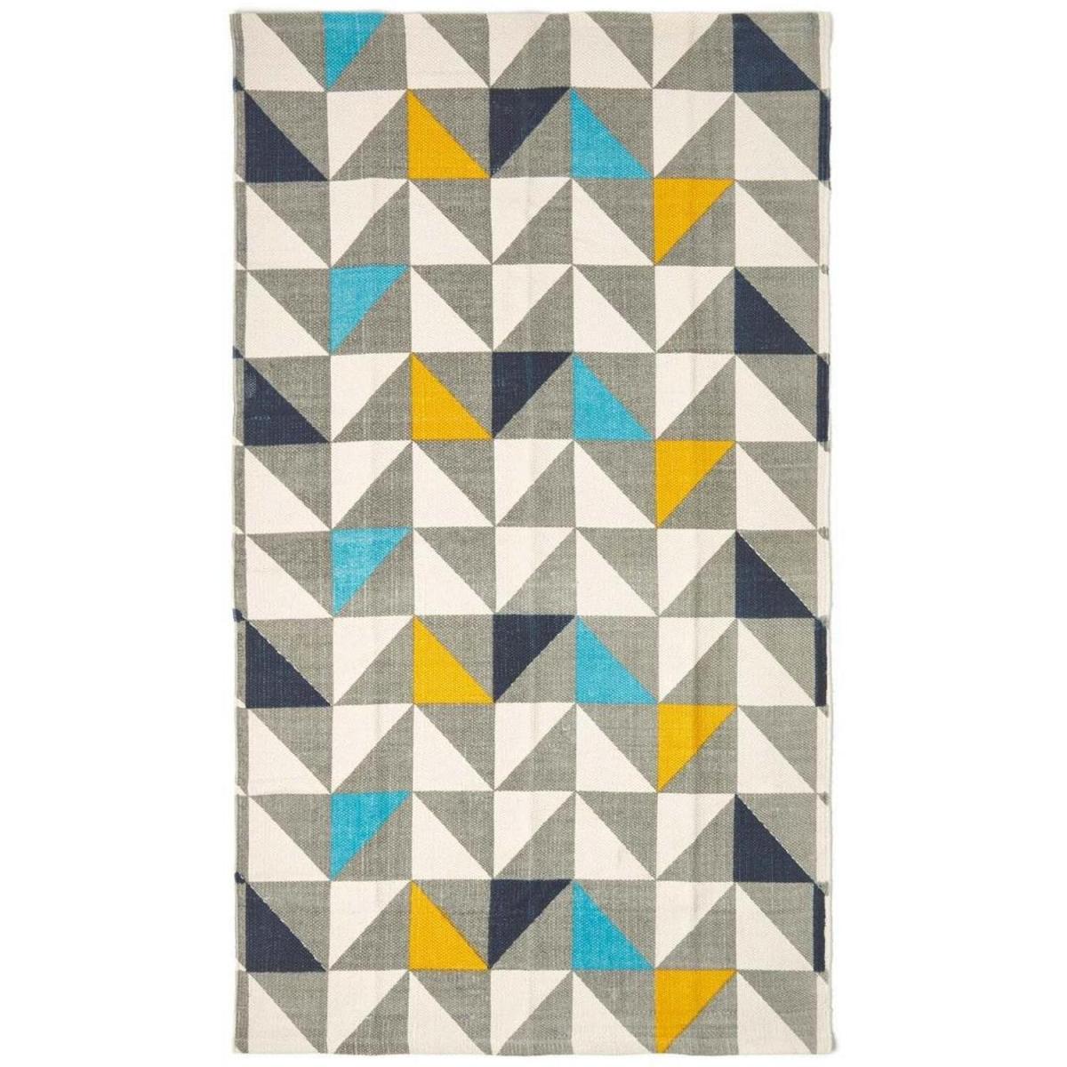 Homescapes Copenhagen Scandi Style Cotton Printed Rug - Blue / 150cm – image 3