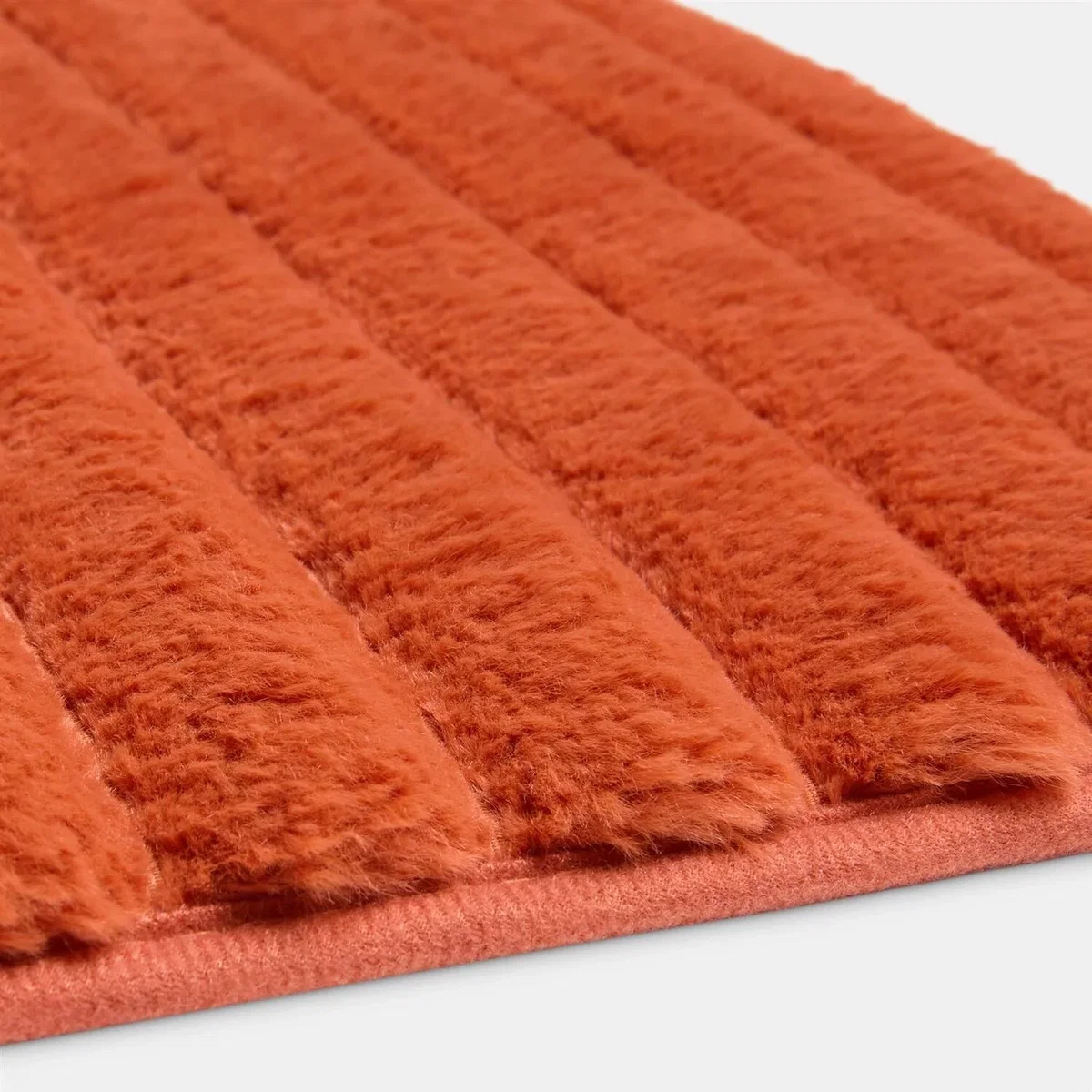 OHS Faux Fur Ribbed Rug - Rust / 160X230 – image 4
