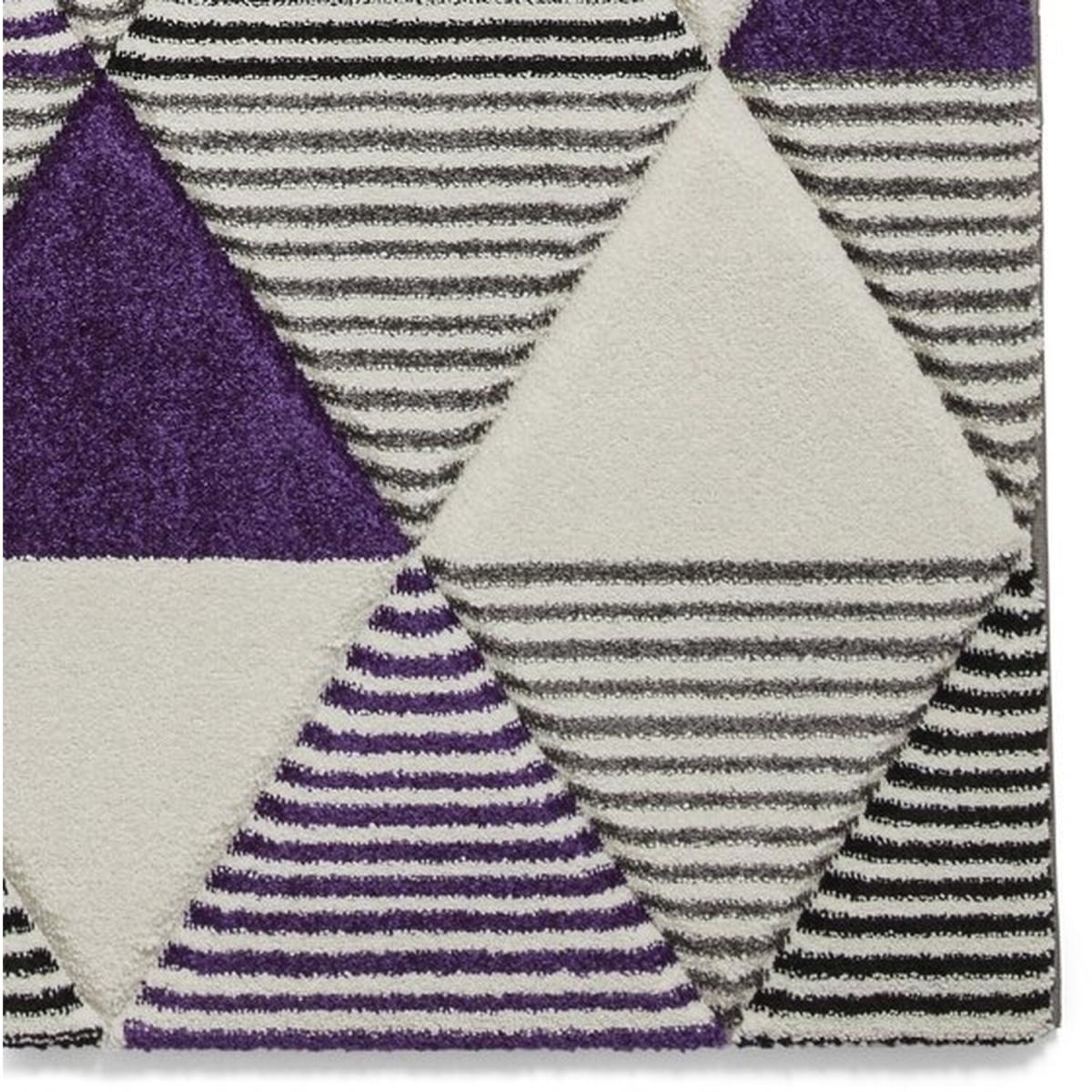 Brooklyn BRK15 GreyPurple Rug - Grey/Purple / 170cm – image 5