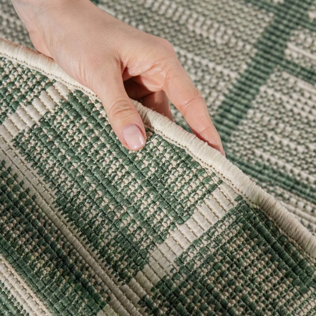 Crouch Flatweave Round Rug - Green – image 5