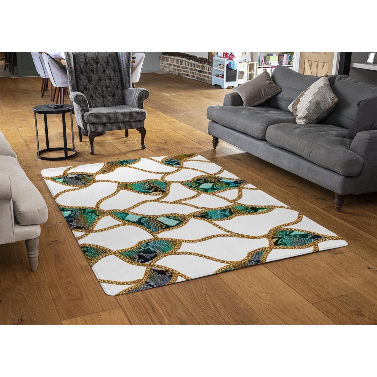 Chains Snake Skin Rug - Green / 230cm – image 3