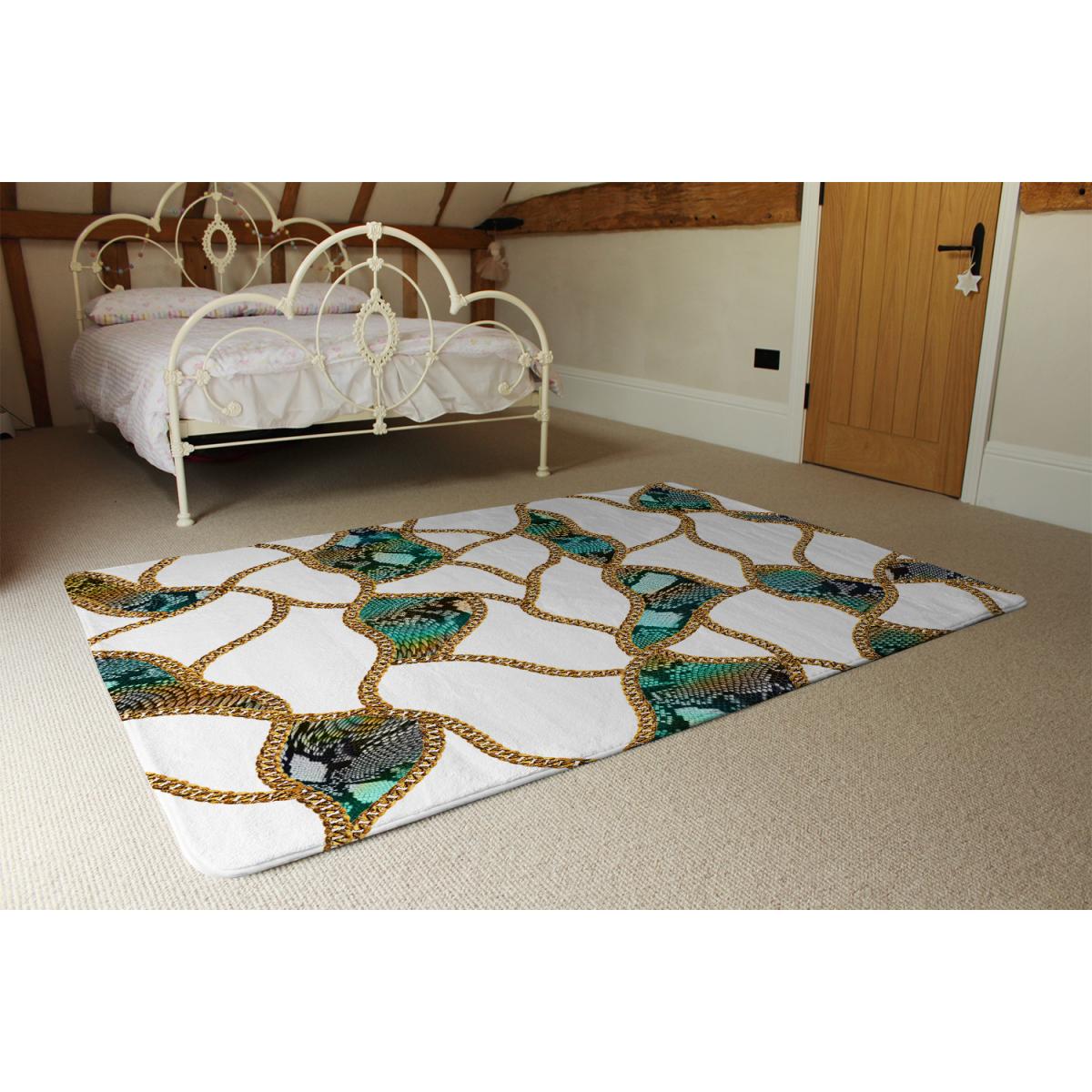 Chains Snake Skin Rug - Green / 230cm – image 4