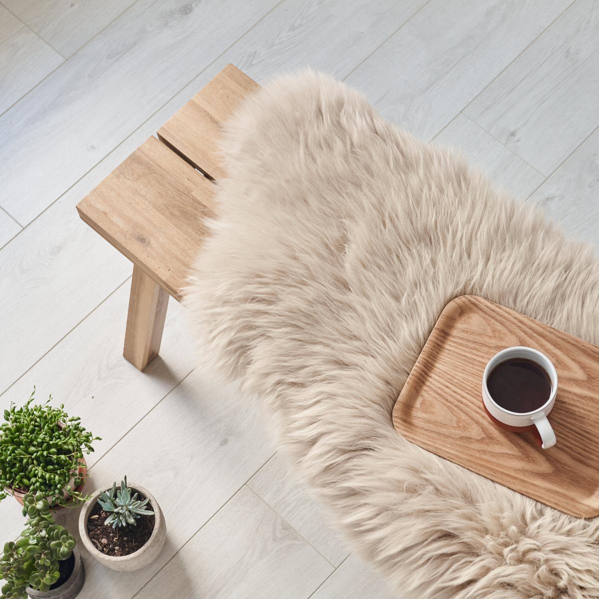 Sheepskin Rug In Dark Linen - linen – image 3