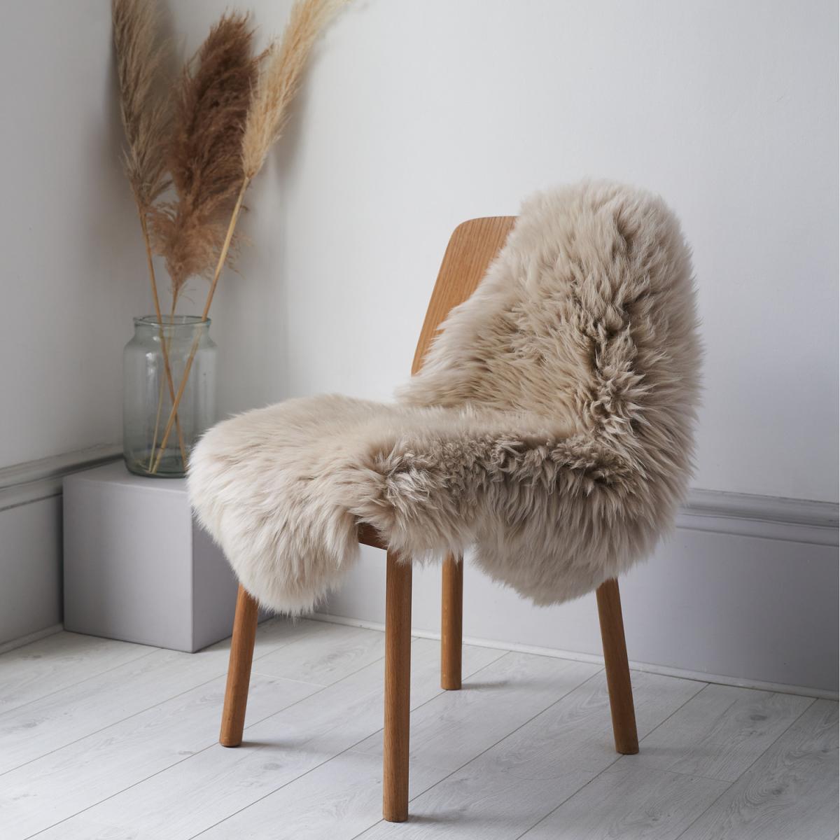 Sheepskin Rug In Dark Linen - linen – image 1