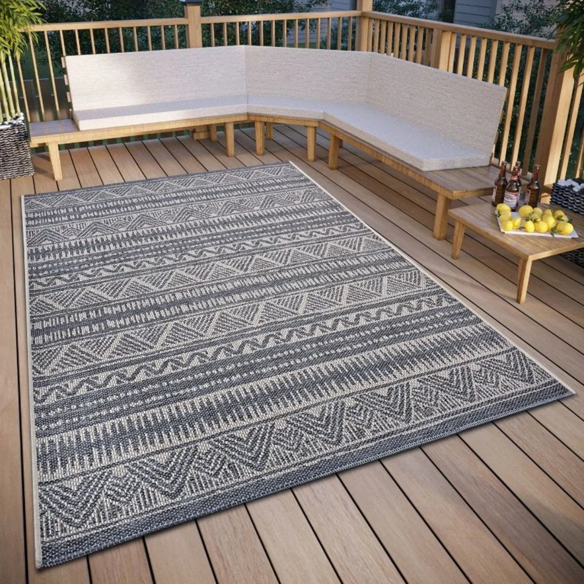 Tribal Geometric Indoor & Outdoor Rug Grey - Grey / 150.0cm – image 2