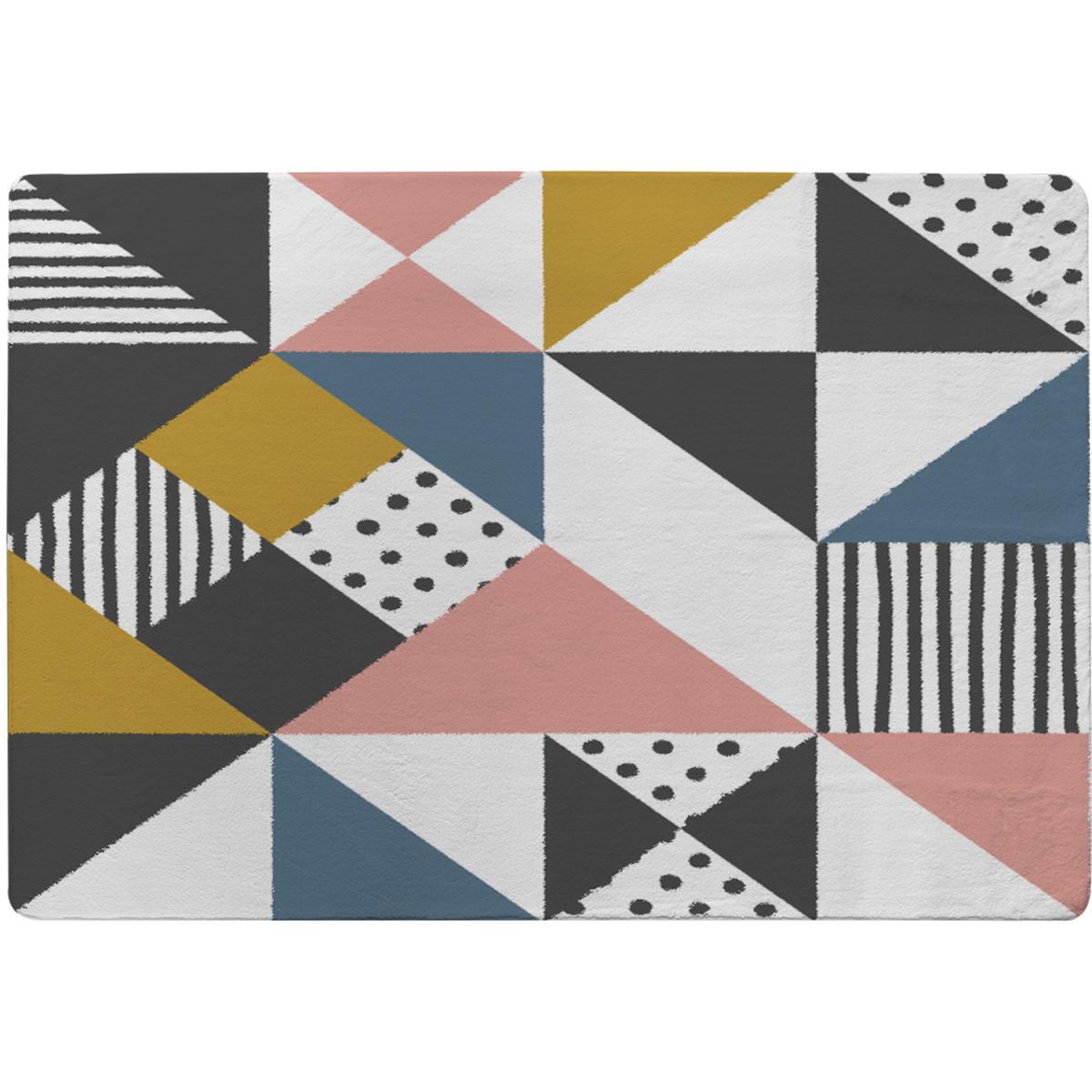 Coloured Geometric Pattern Rug - Pink / 230cm – image 2