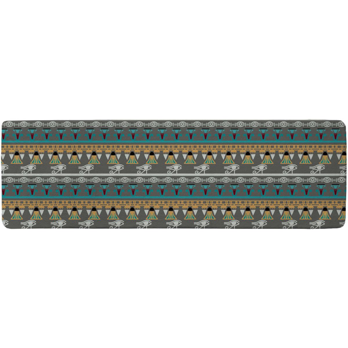 Tribal Art Egyptian Vintage Ethnic Silhouettes Runner Rug - Green – image 2