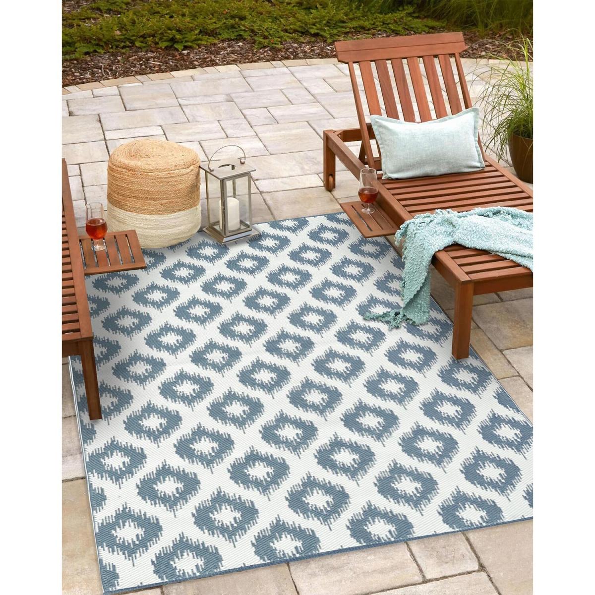 Distressed Geo Outdoor Rug - Neptune – image 4