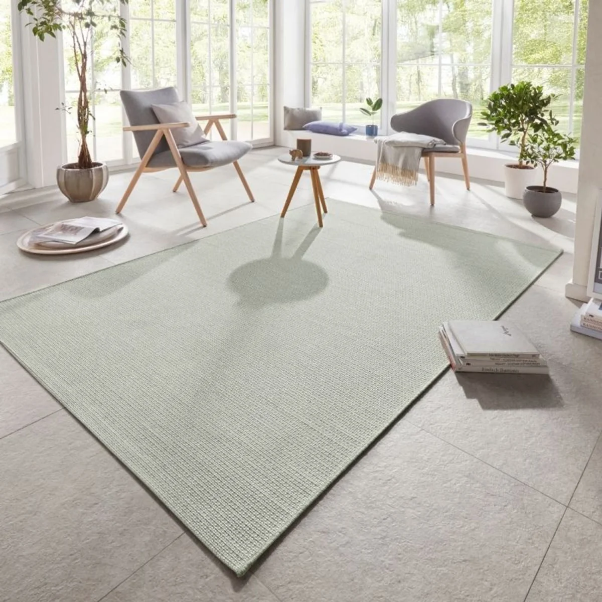 Flatweave Indoor & Outdoor Rug Green - Cream – image 7