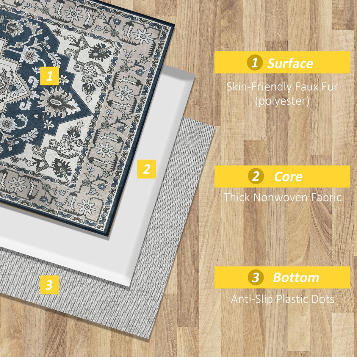 Large Rug Vintage Area Rugs Carpet for Living Room, Bedroom - Grey – image 8