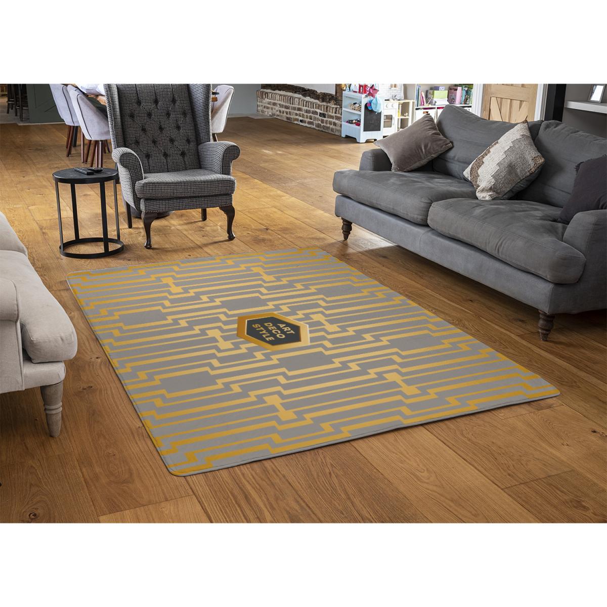 Art Deco Style Rug - Gold / 110cm – image 2