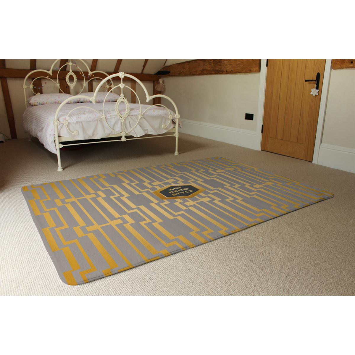 Art Deco Style Rug - Gold / 110cm – image 3