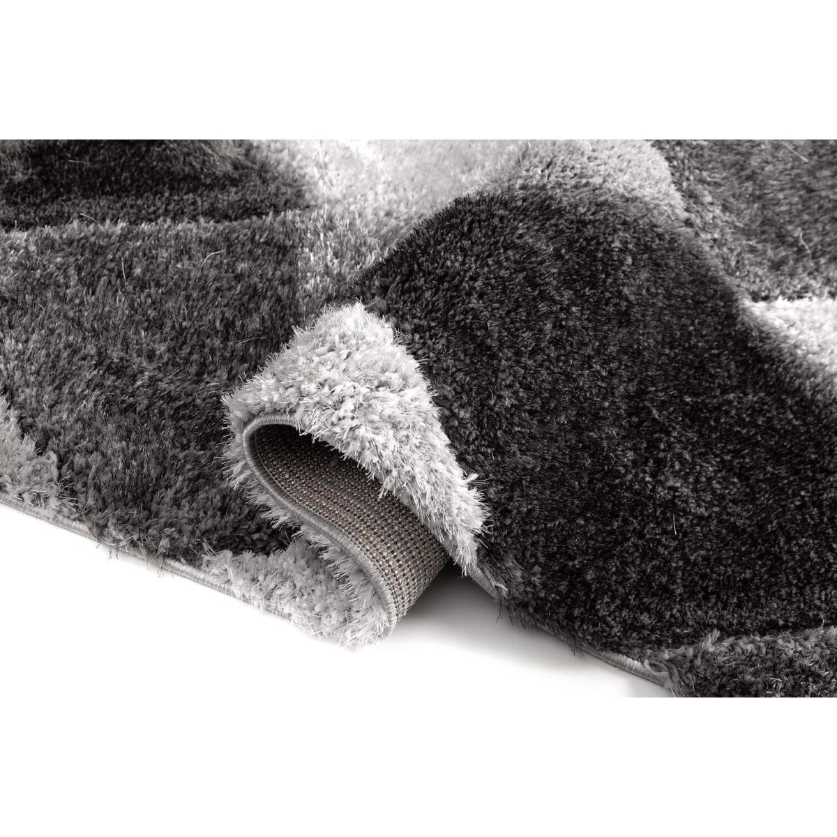 Grey Carved Pebbles Shaggy Rug - Verge - Grey / 150cm – image 2