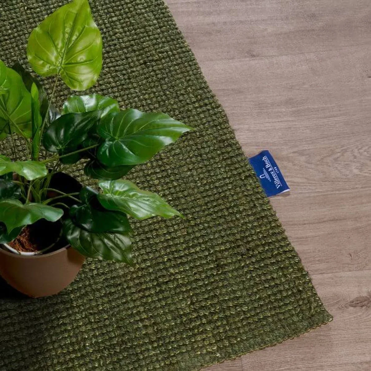 Villeroy & Boch 1791 Rosalie Jute Plain Runner Rug Green - Green / 200.0cm – image 2