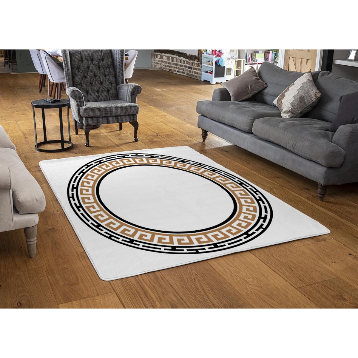 Greek Key Frame Rug - Black / 110cm – image 2