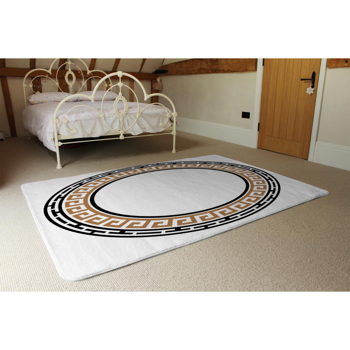 Greek Key Frame Rug - Black / 110cm – image 3