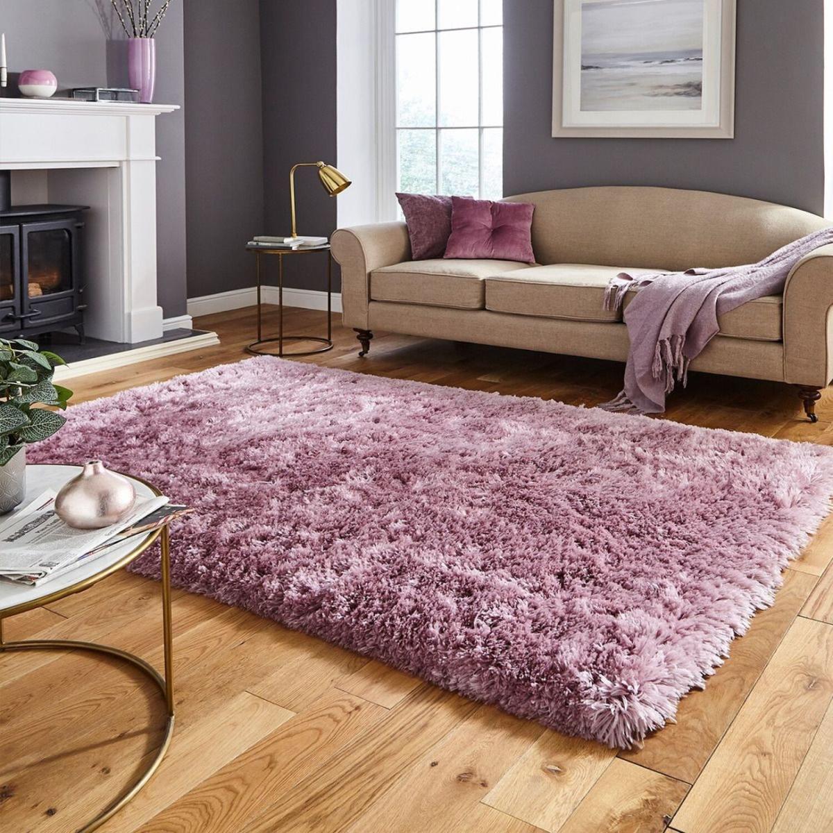 High Density Lilac Microfibre Shaggy Rug - Artic - Lilac / 160 – image 2