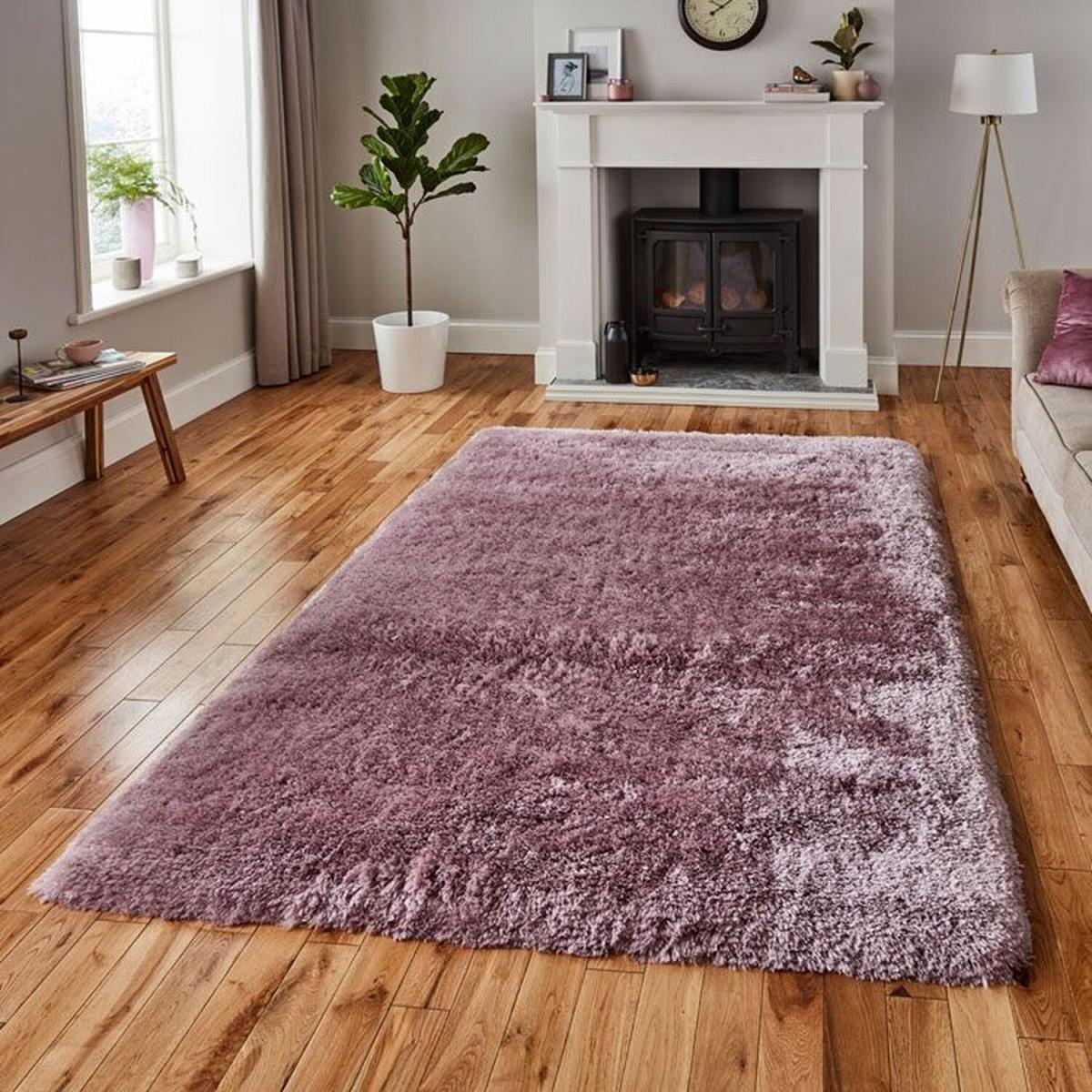 High Density Lilac Microfibre Shaggy Rug - Artic - Lilac / 160 – image 1
