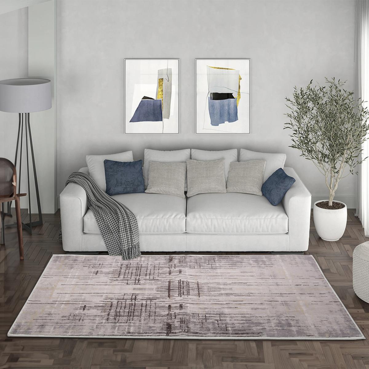 Beige Distressed Pattern Rug for Indoor - Beige – image 9