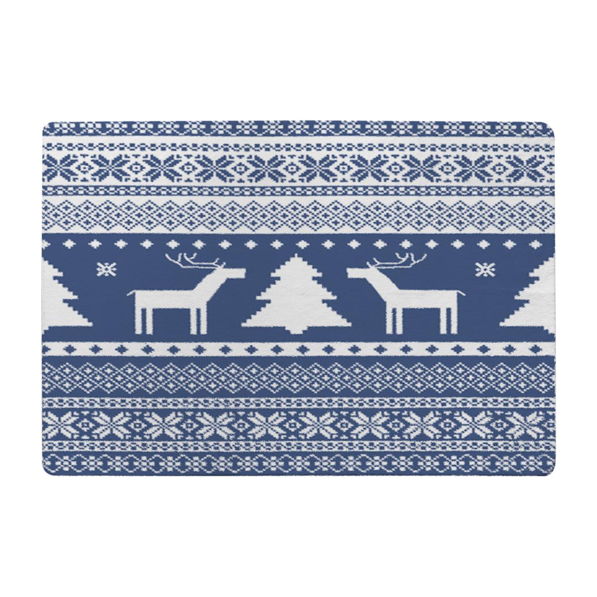 Knitted Ornamental Pattern Style Rug - blue / 230cm – image 1