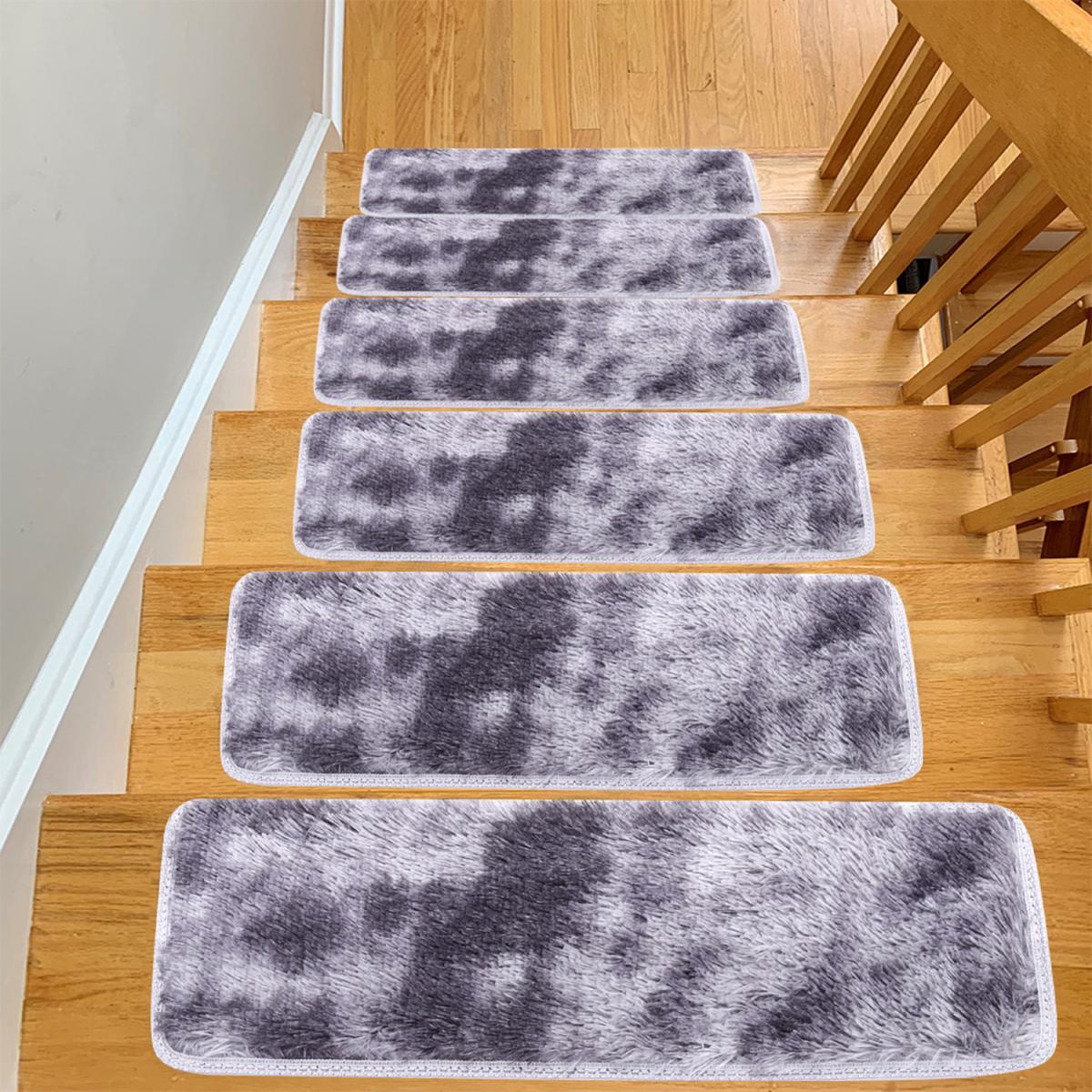 Super Soft Fluffy Stair Carpet(Set of 13) - Grey – image 1