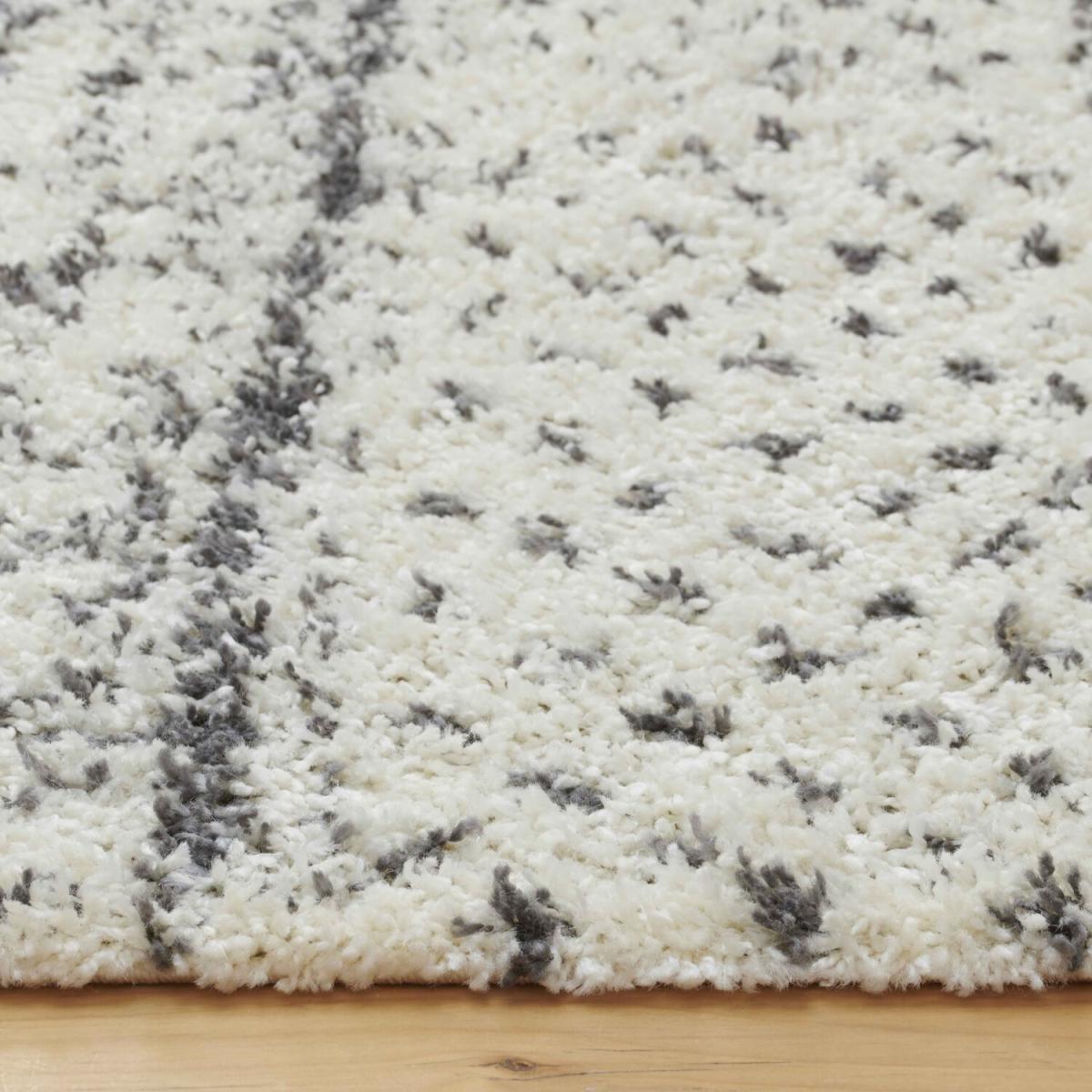 Super Soft Cream Grey Scandi Aztec Tribal Shaggy Area Rug - Cream / 230 x 60cm – image 2