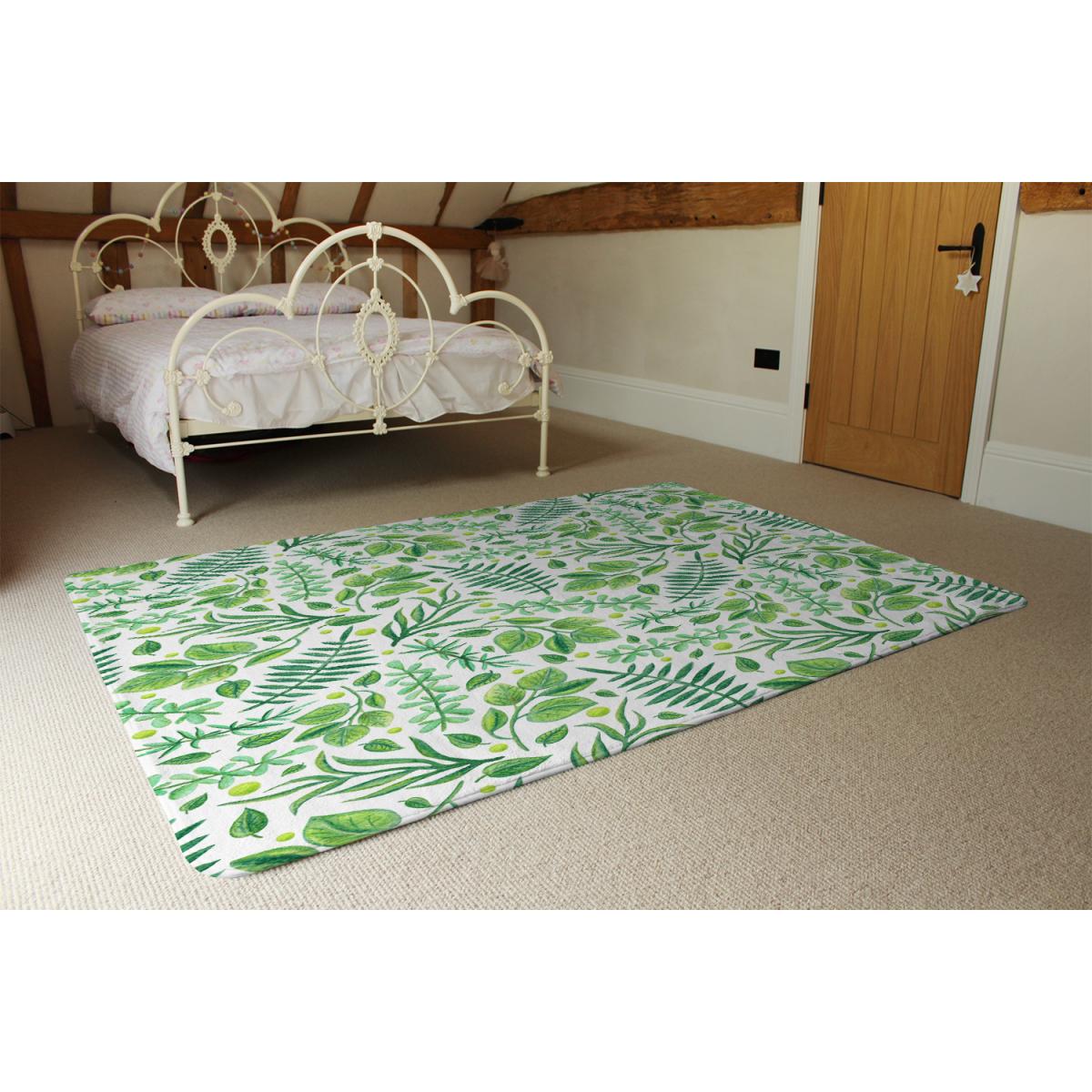 Mixed Green Leaves Rug - Green / 110cm – image 3