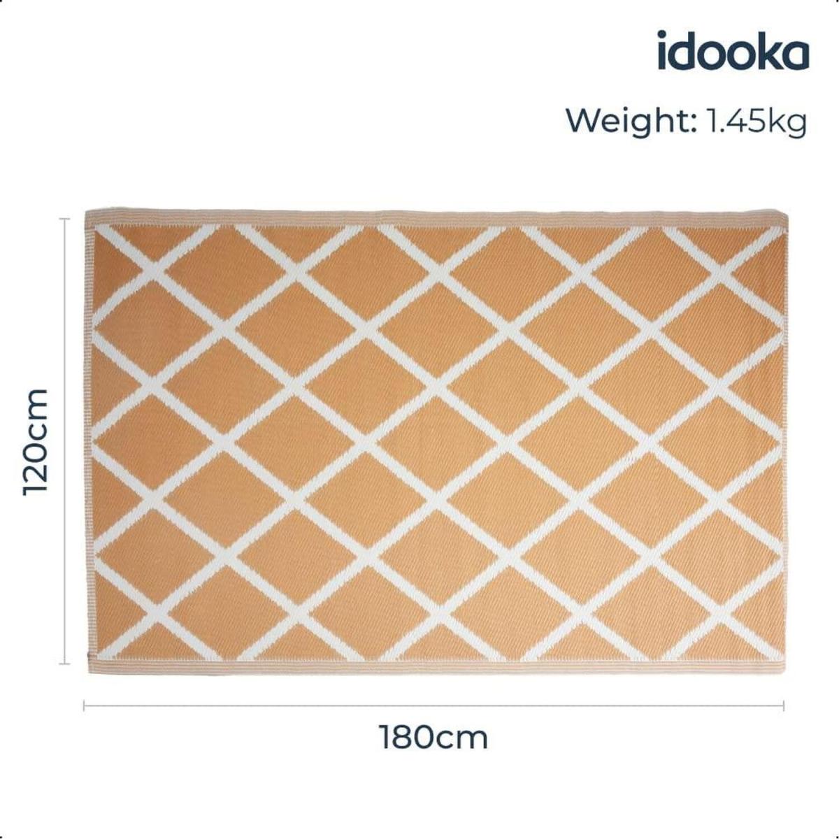 Orange and White Diamond Squares Outdoor Camping Rug Mat - Orange and White – image 5