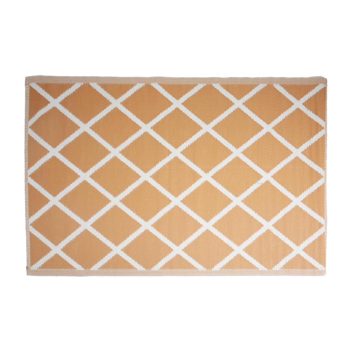 Orange and White Diamond Squares Outdoor Camping Rug Mat - Orange and White – image 1
