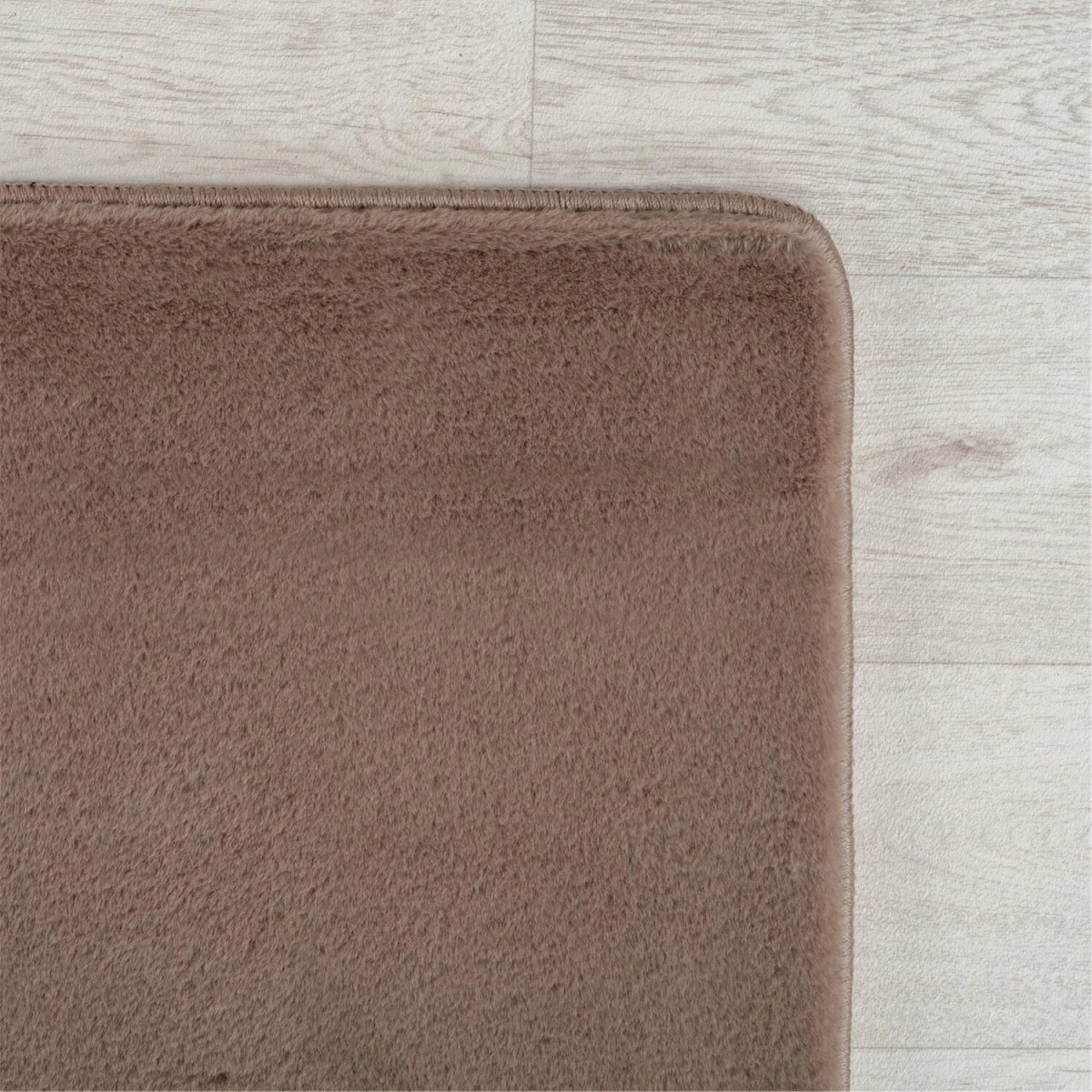 Snuggly Washable Low Pile Living Room Area Rug - Anti-Slip Felt Backing - Mocha / 120cm / 160cm – image 6