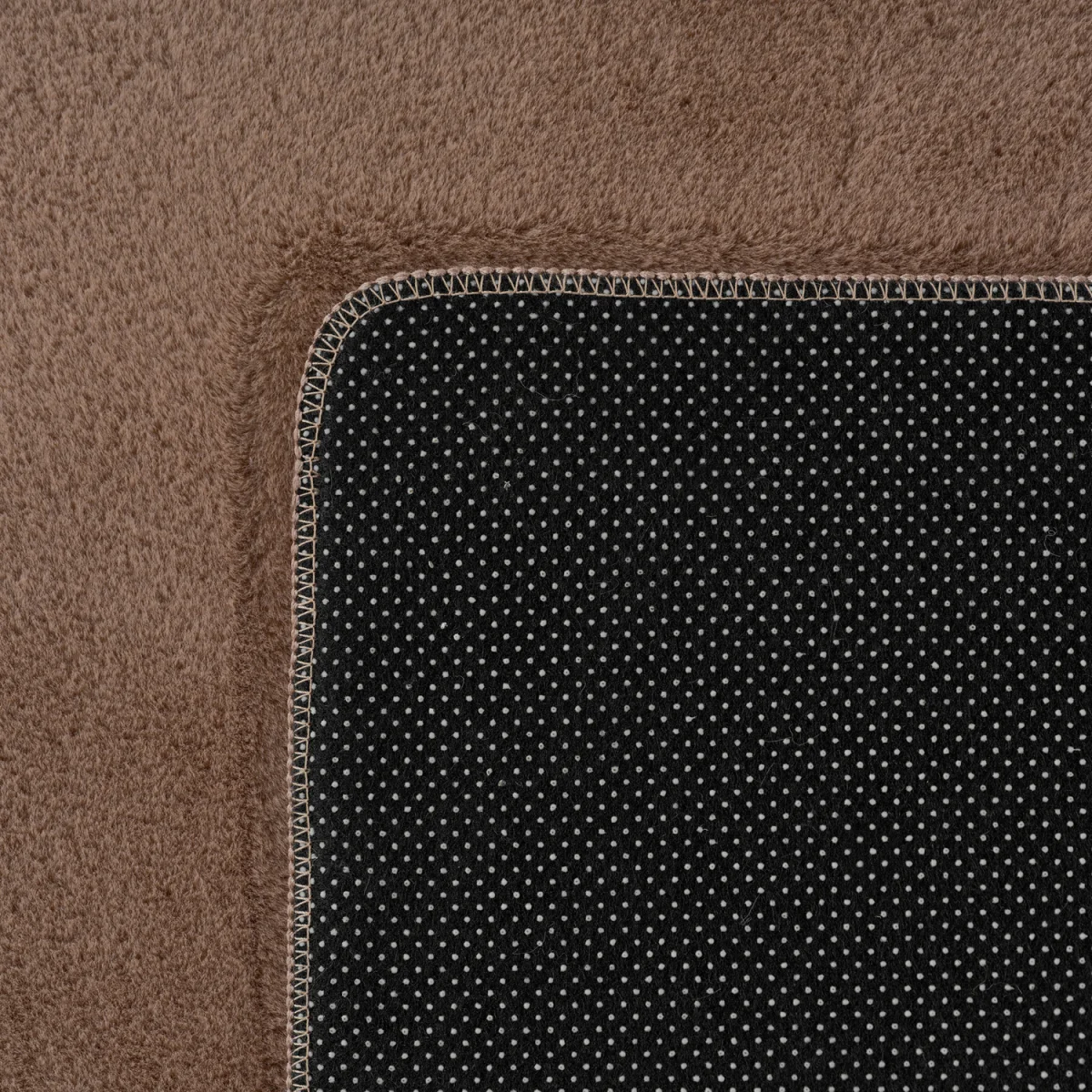 Snuggly Washable Low Pile Living Room Area Rug - Anti-Slip Felt Backing - Mocha / 120cm / 160cm – image 7