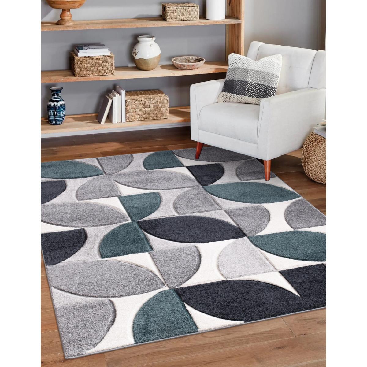 Modern Geo Rug - Teal / 160cm – image 2