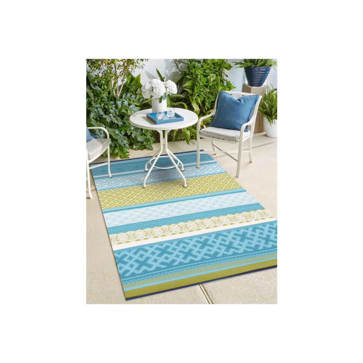 Plastic Outdoor Rug Prime Turquoise Green - Turquoise / Green / 270cm