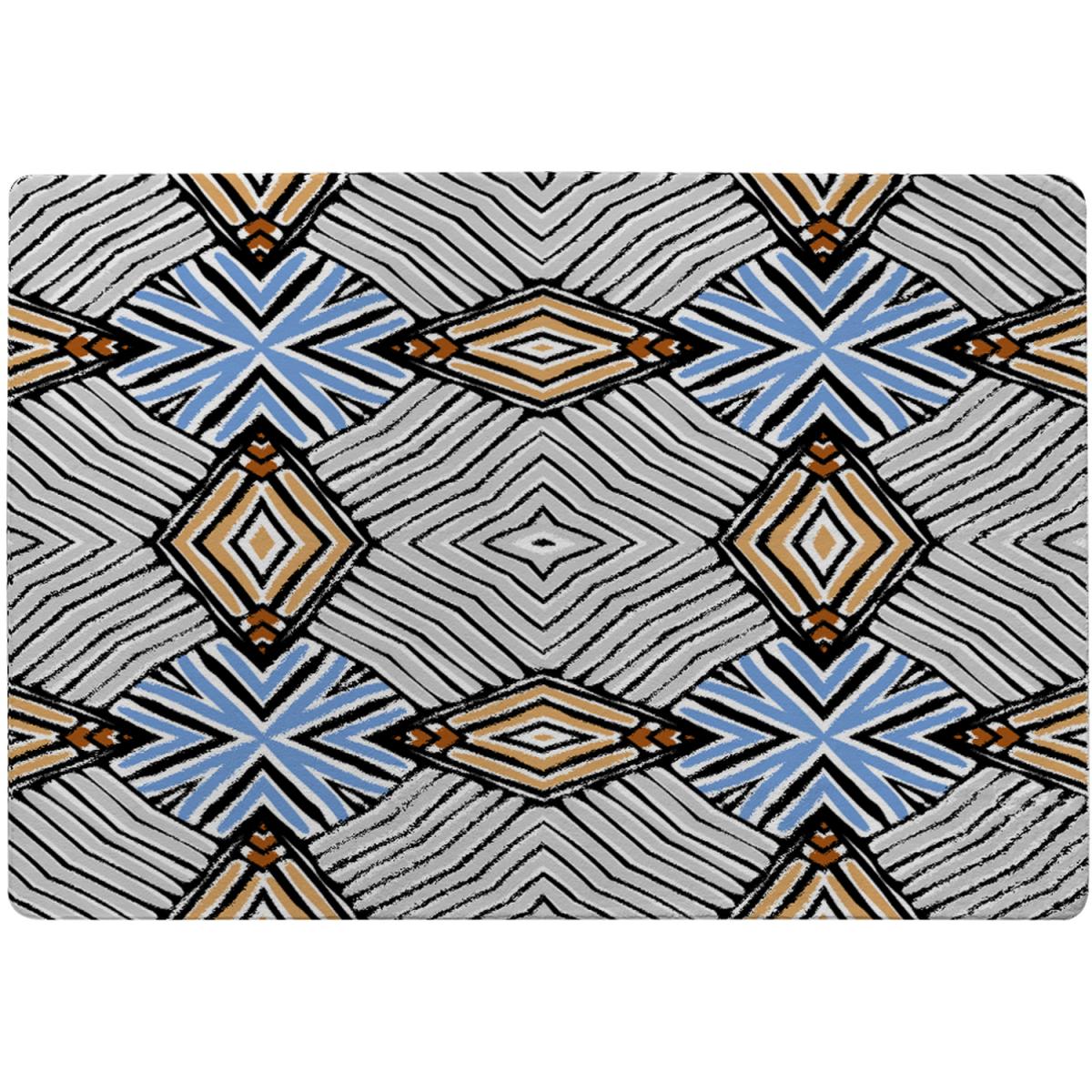 Abstract Geometric Roughly Hatched Shapes Rug - Black / 230cm – image 2