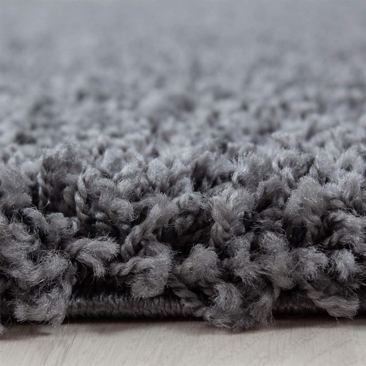 RUGS SOFT PLAIN Thick 5CM PILE ANITSKID LARGE AREA RUGS (DARK GREY, 120X170CM) - Dark grey – image 2