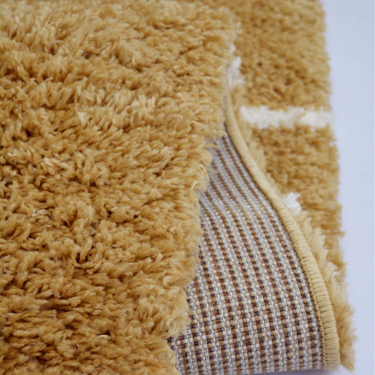 Mustard Soft Thick Cozy Bubble Effect 30mm Shaggy Rug - Brae - Yellow – image 2
