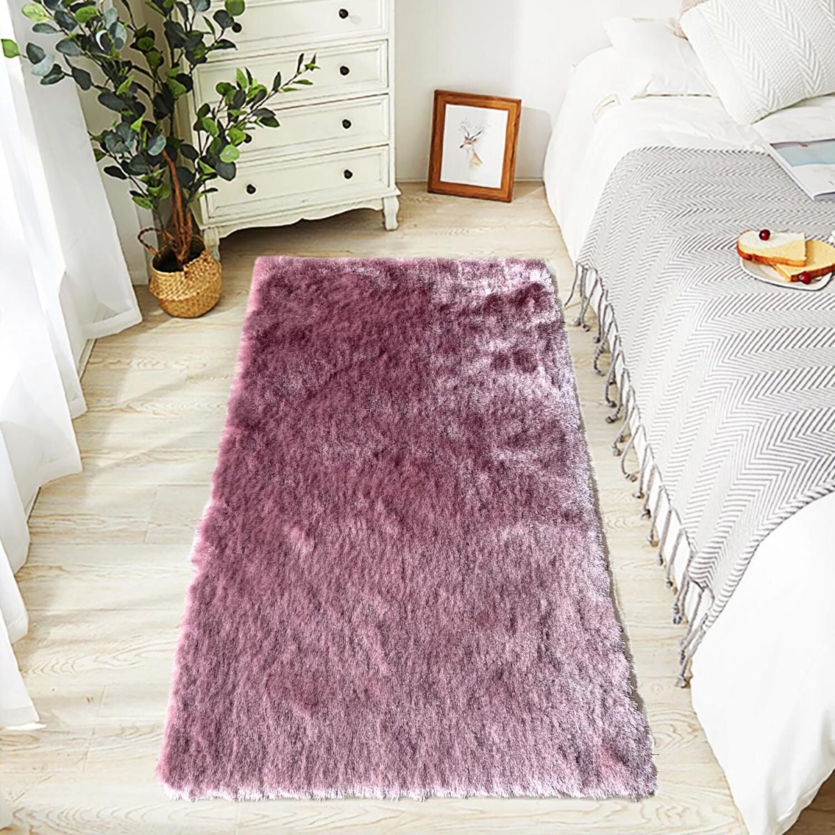 Silky Shaggy Rug - Rose / 150cm – image 2