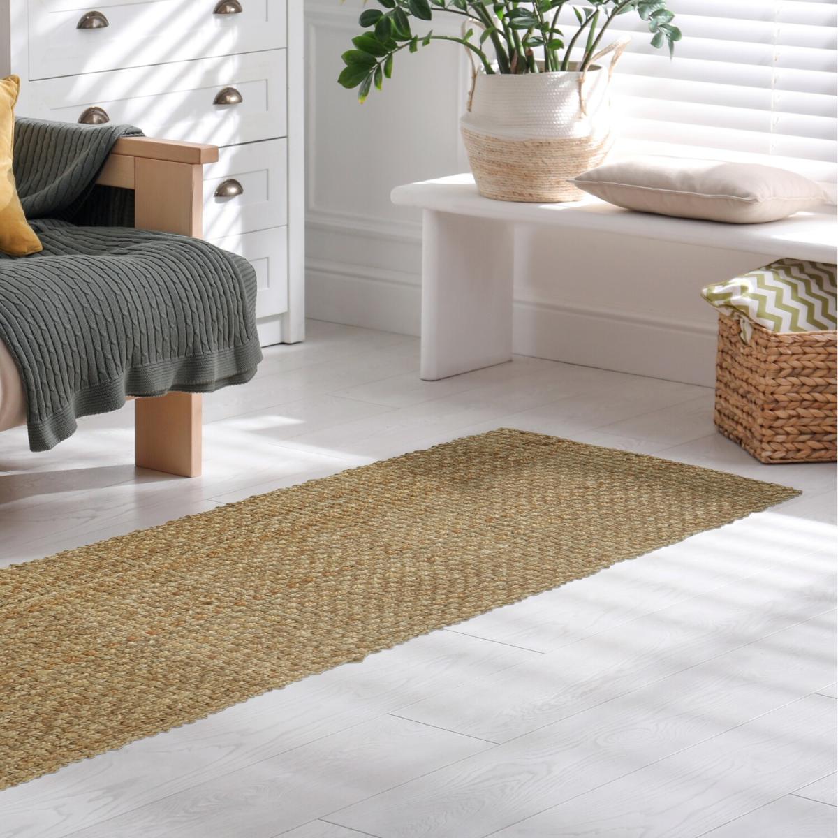Natural Fibre Jute Eco Friendly Living Room Rug - Jute - Natural