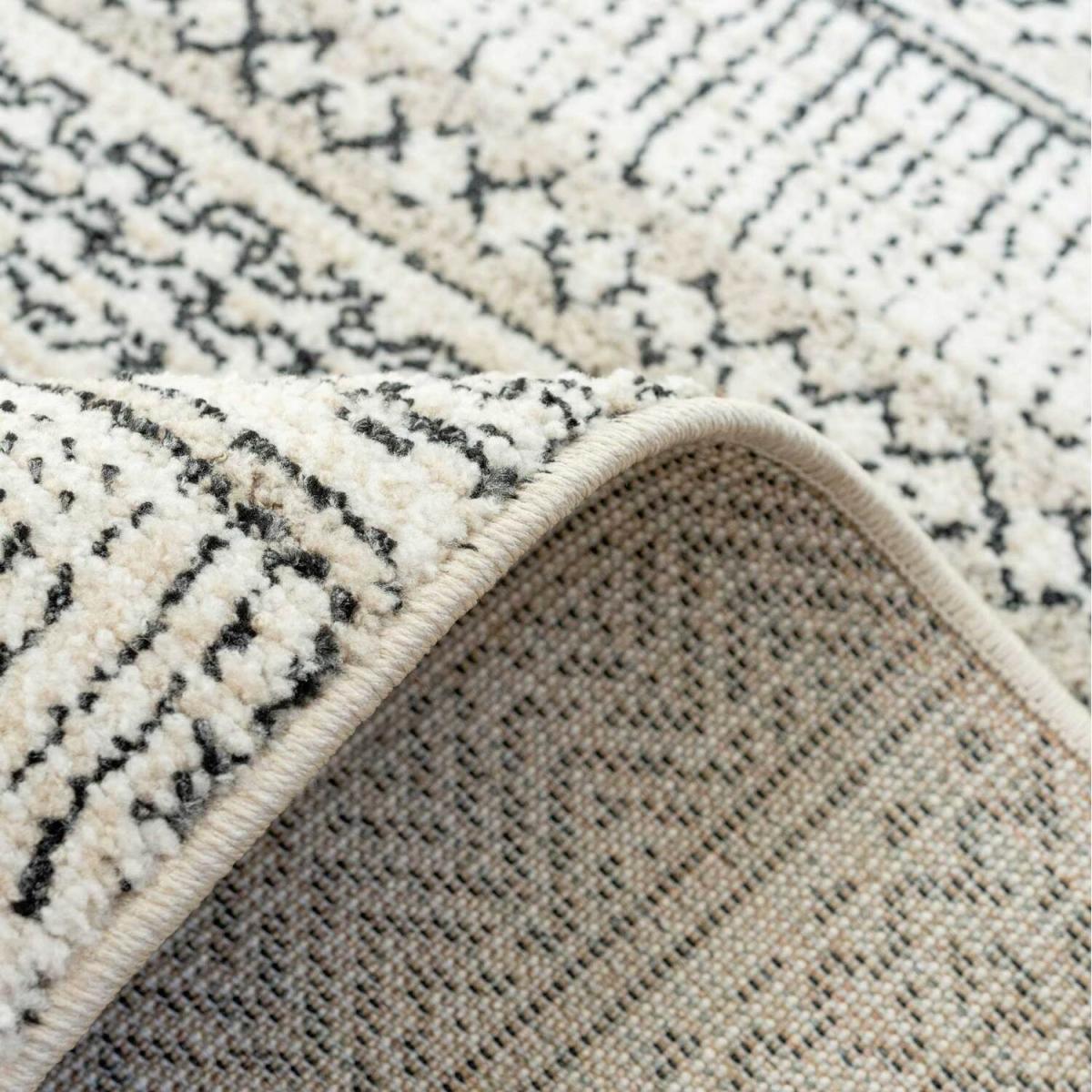 Grey Cream Tribal Moroccan Berber Area Rug - Grey / 240 x 60cm – image 2