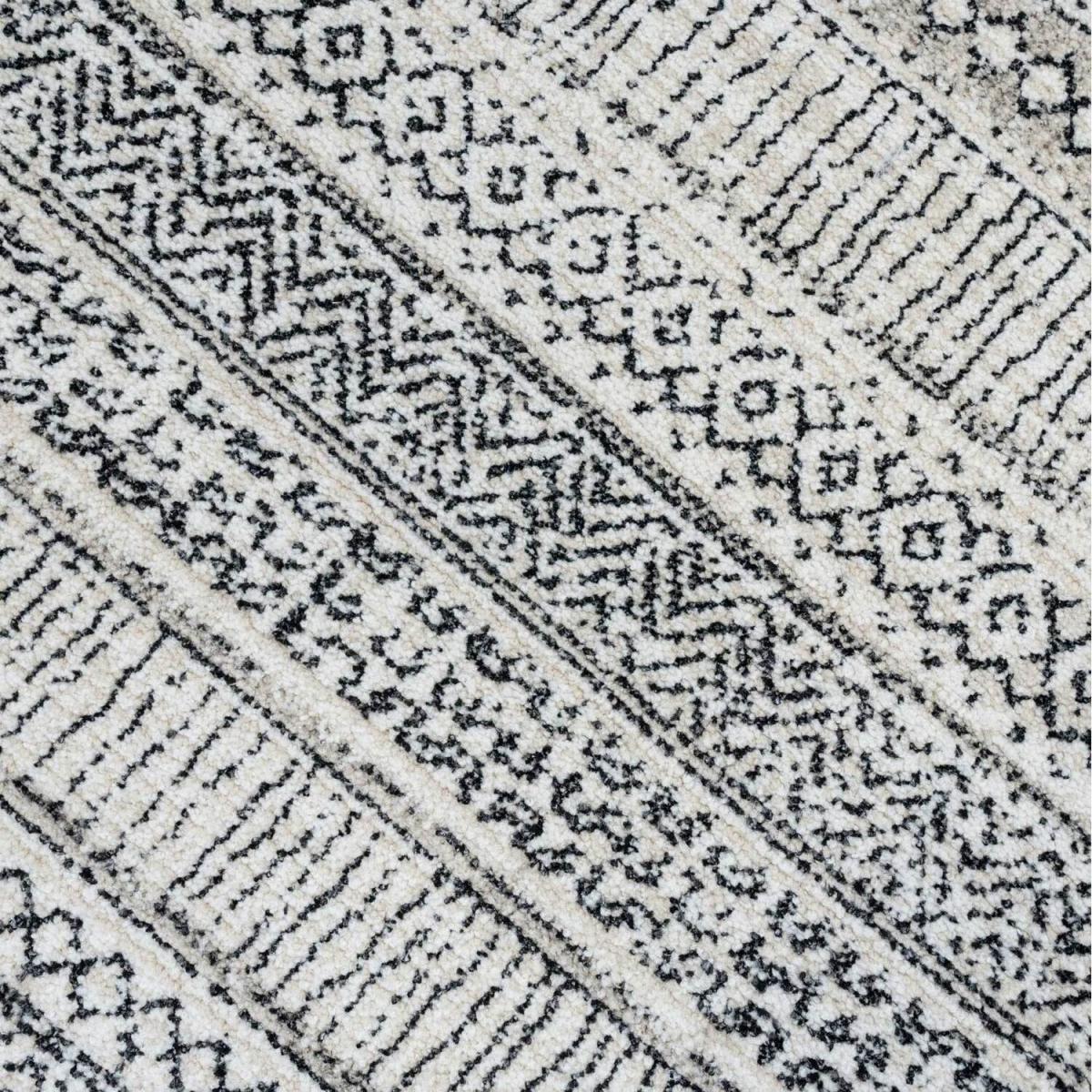 Grey Cream Tribal Moroccan Berber Area Rug - Grey / 240 x 60cm – image 4