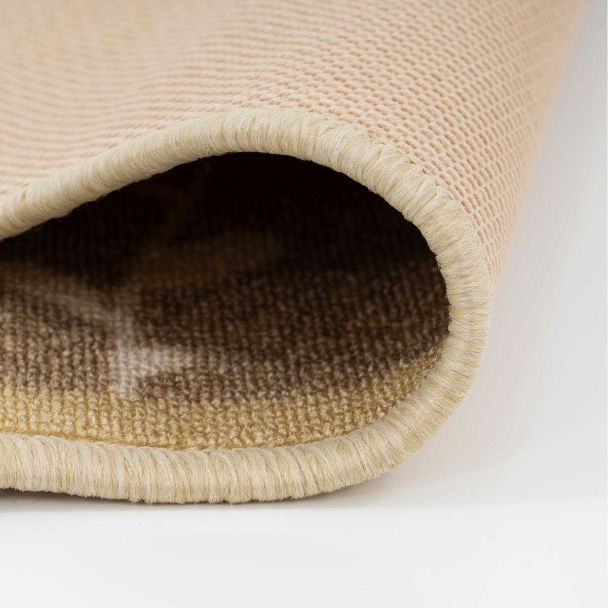 Neutral Beige Floral Non Slip Washable Kitchen Utility Mat - Beige / 80cm – image 2